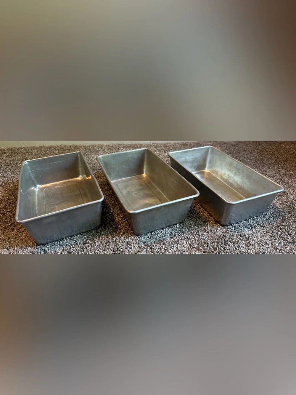 Loaf Pans Metal Vintage Set of 3